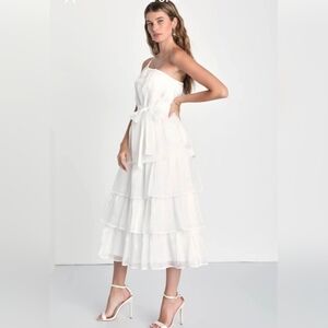 Lulu's White Midi Dress